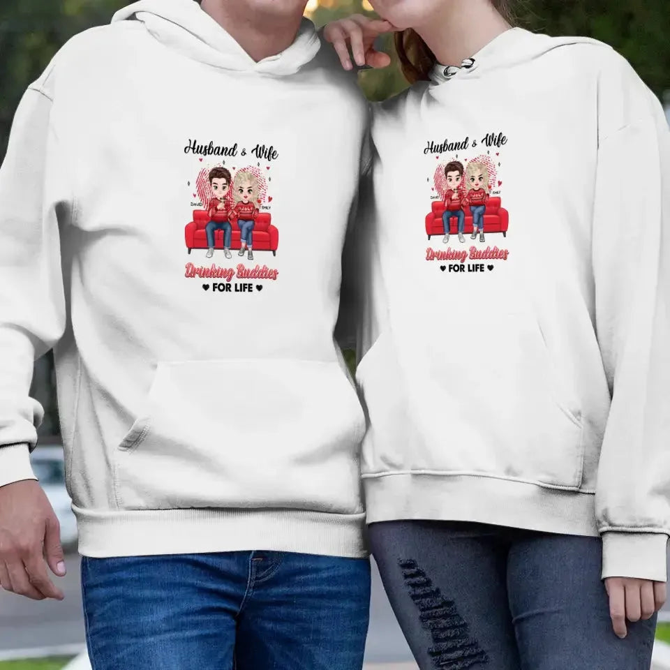 Drinking Buddies For Life - Personalized Gifts for Couples - Unisex Hoodie