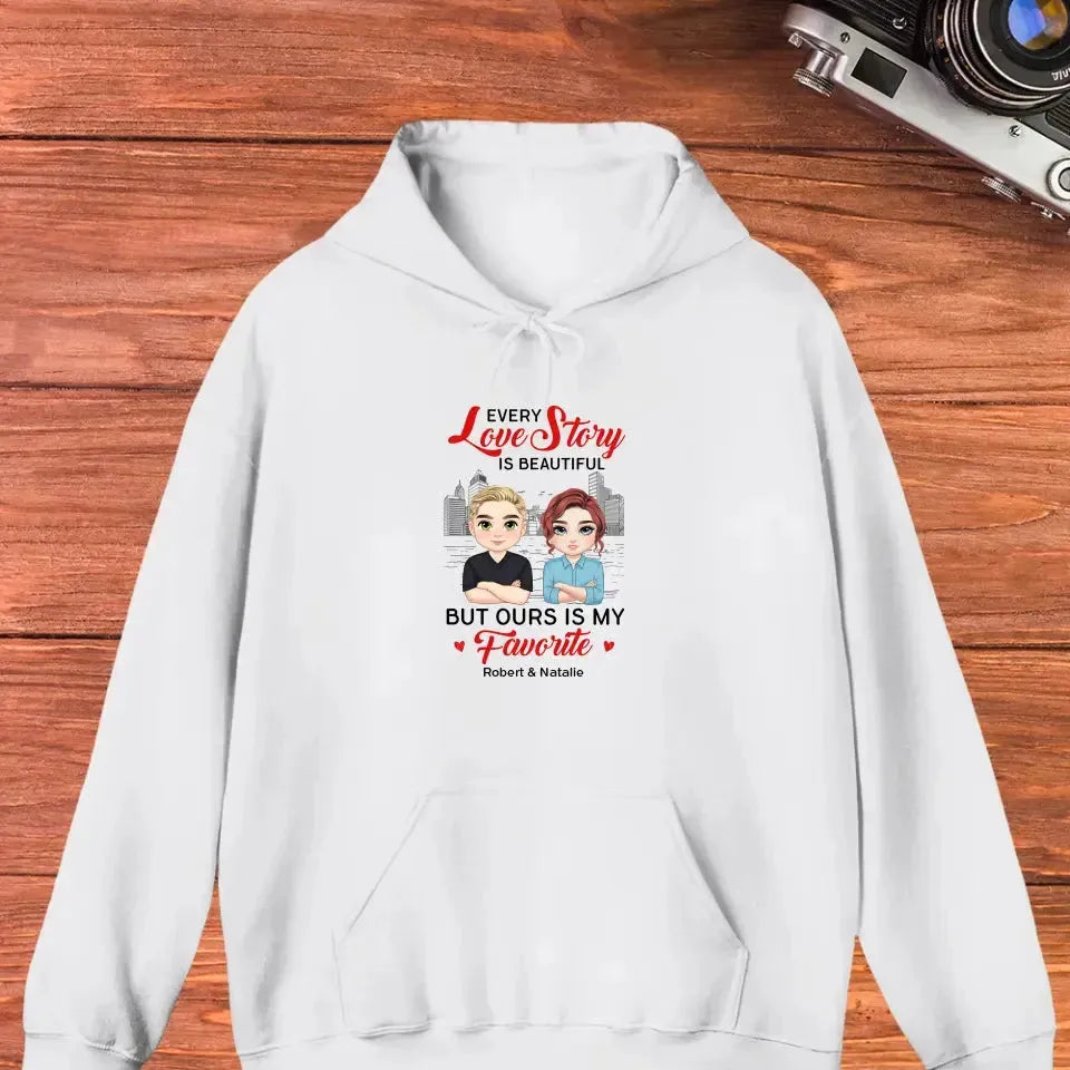 Every Love Story Is Beautiful - Personalized Gifts for Couples - Unisex Hoodie