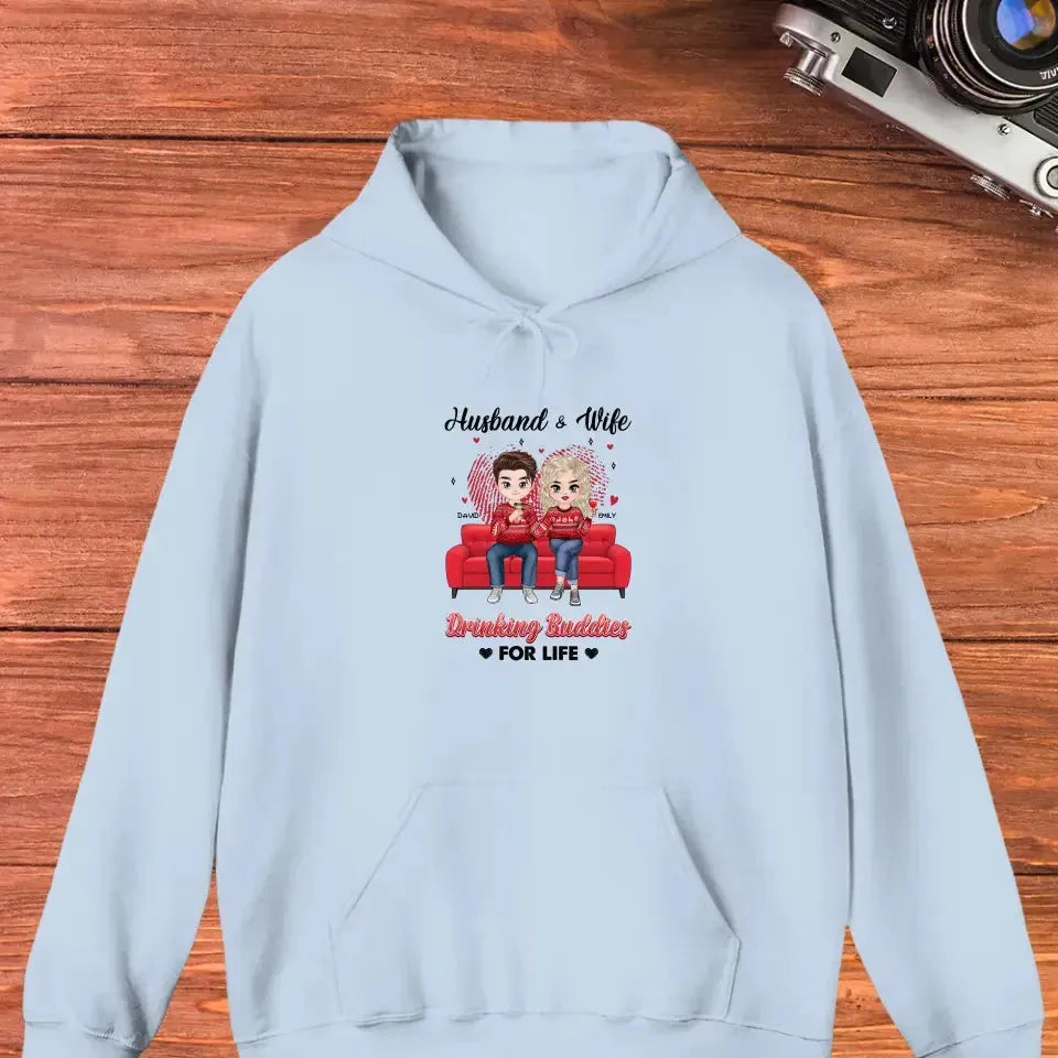 Drinking Buddies For Life - Personalized Gifts for Couples - Unisex Hoodie