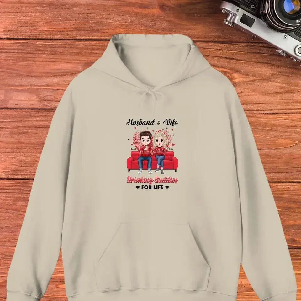 Drinking Buddies For Life - Personalized Gifts for Couples - Unisex Hoodie