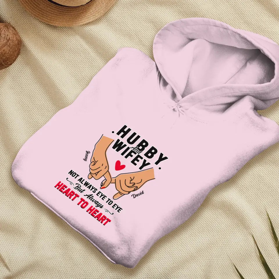 Husband & Wife Always Heart To Heart - Personalized Gifts for Couples - Unisex Hoodie