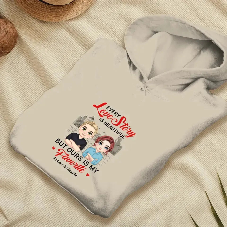 Every Love Story Is Beautiful - Personalized Gifts for Couples - Unisex Hoodie