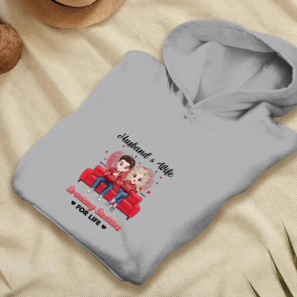 Drinking Buddies For Life - Personalized Gifts for Couples - Unisex Hoodie