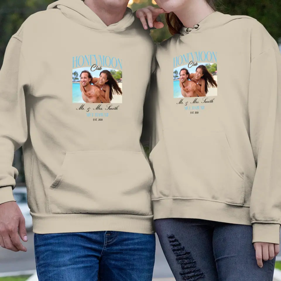 Our Honeymoon- Custom Photo - Personalized Gifts for Couples - Unisex Hoodie