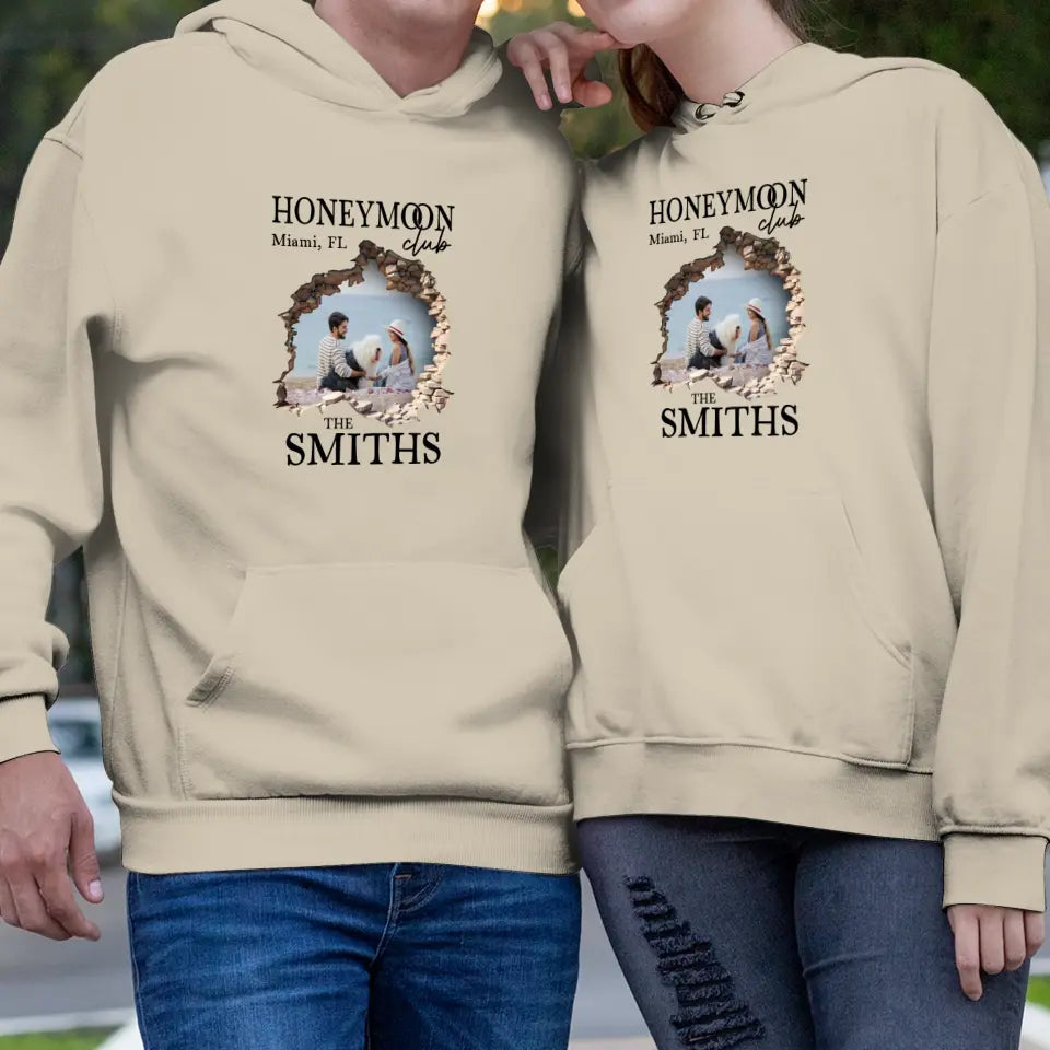 Honeymoon With Love - Custom Photo - Personalized Gifts for Couples - Unisex Hoodie