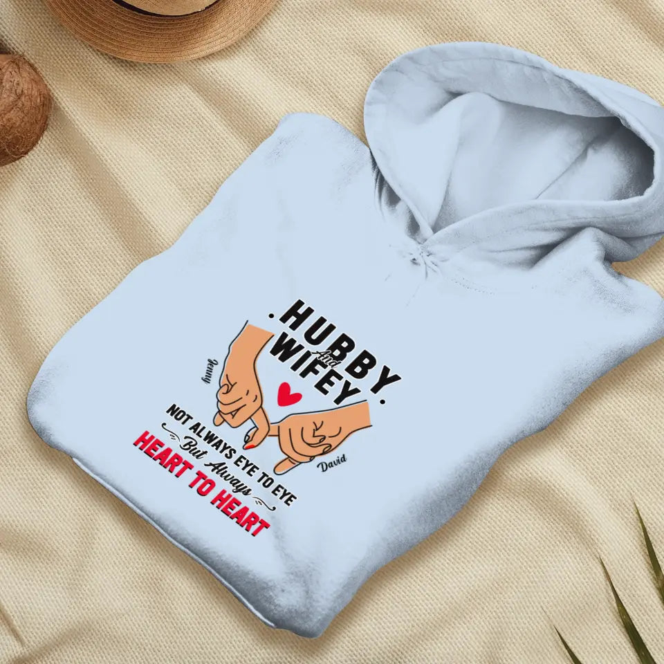 Husband & Wife Always Heart To Heart - Personalized Gifts for Couples - Unisex Hoodie