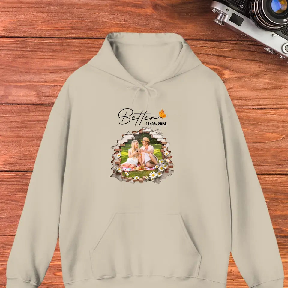 Better Together - Custom Photo - Personalized Gifts for Couples - Hoodie