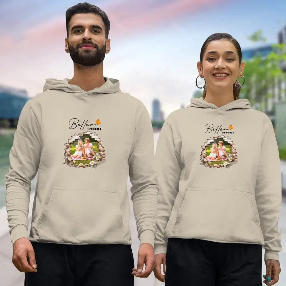 Better Together - Custom Photo - Personalized Gifts for Couples - Hoodie