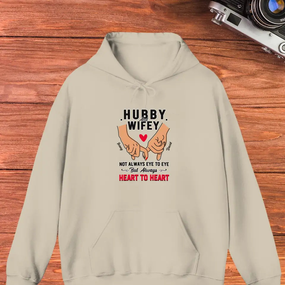 Husband & Wife Always Heart To Heart - Personalized Gifts for Couples - Unisex Hoodie