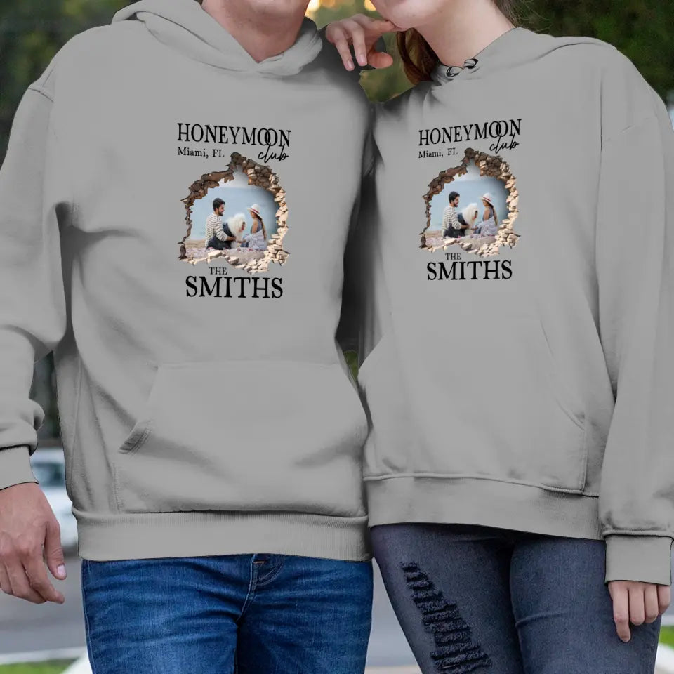 Honeymoon With Love - Custom Photo - Personalized Gifts for Couples - Unisex Hoodie