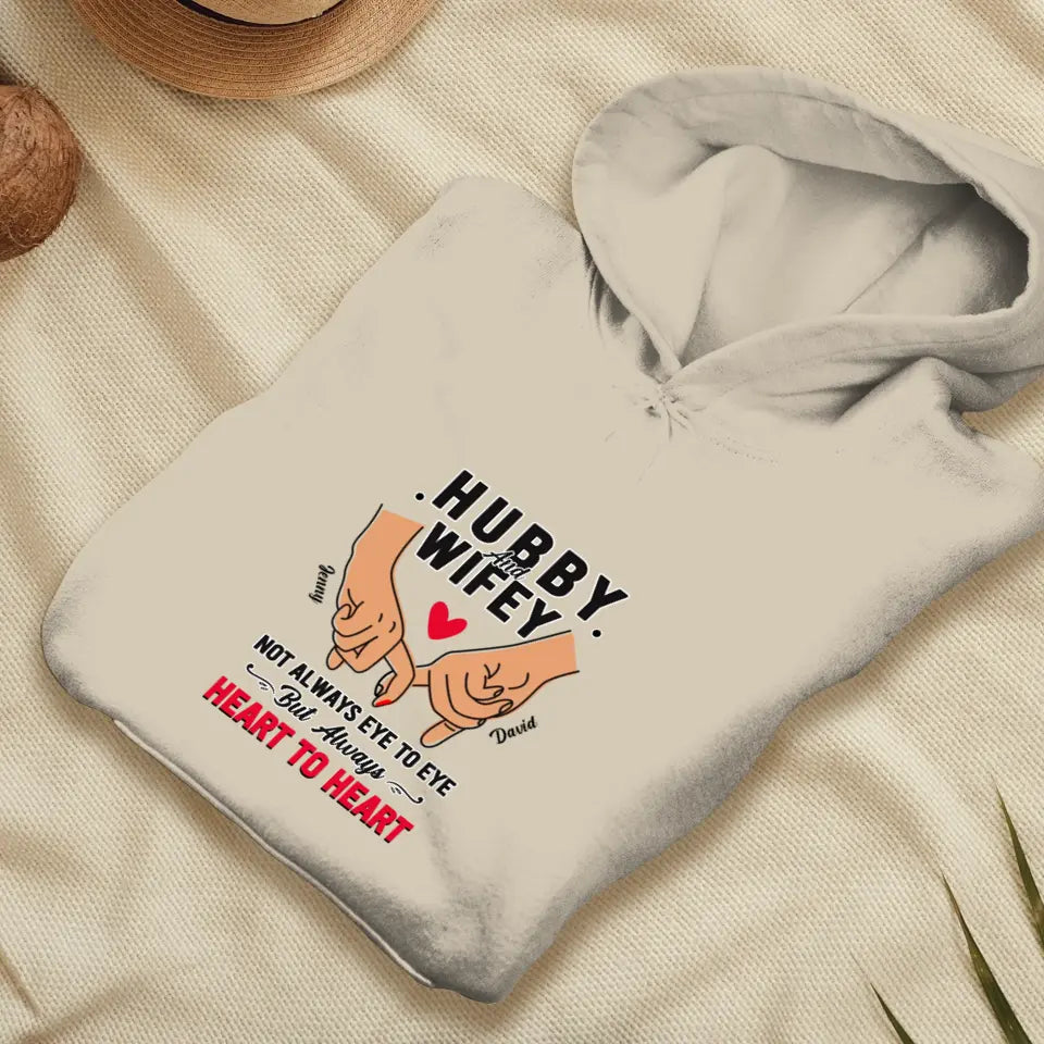 Husband & Wife Always Heart To Heart - Personalized Gifts for Couples - Unisex Hoodie