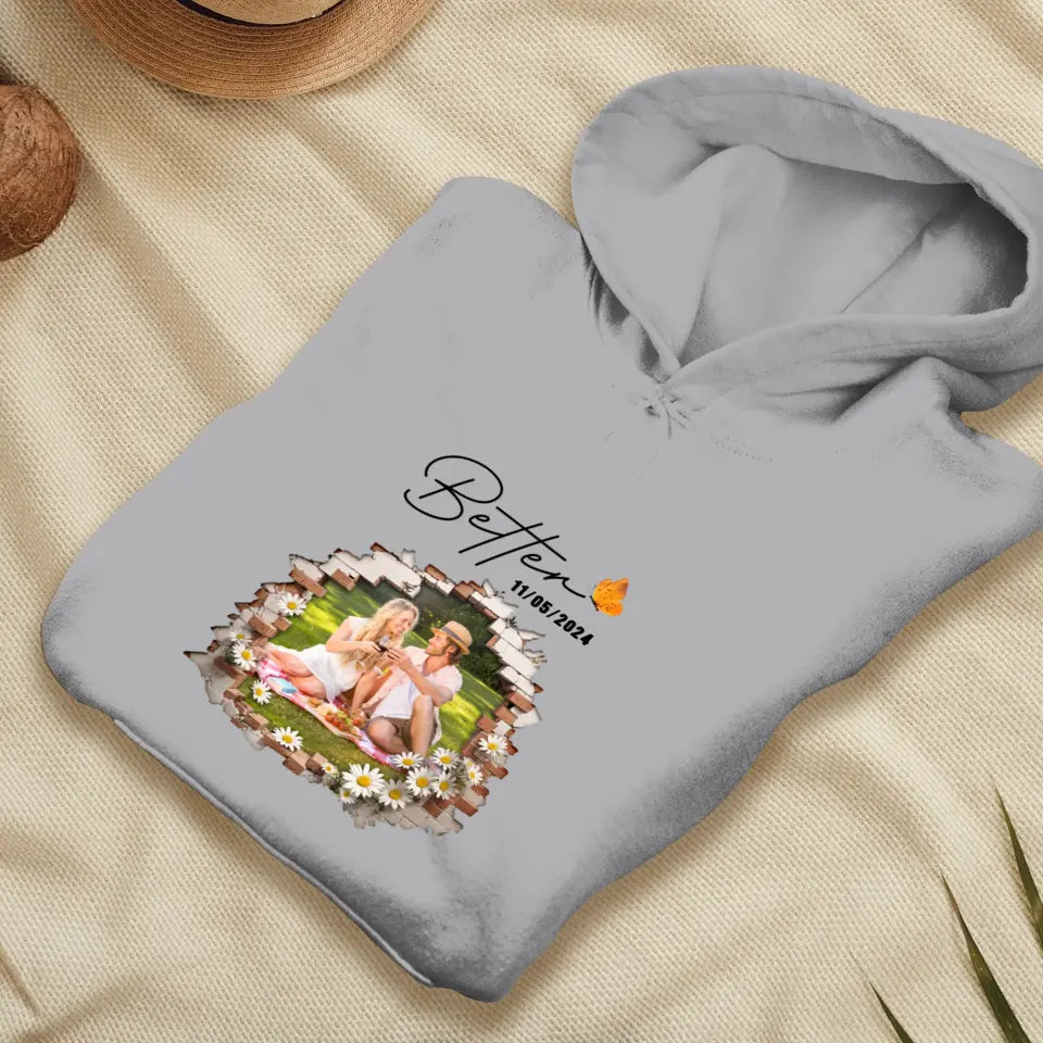 Better Together - Custom Photo - Personalized Gifts for Couples - Hoodie