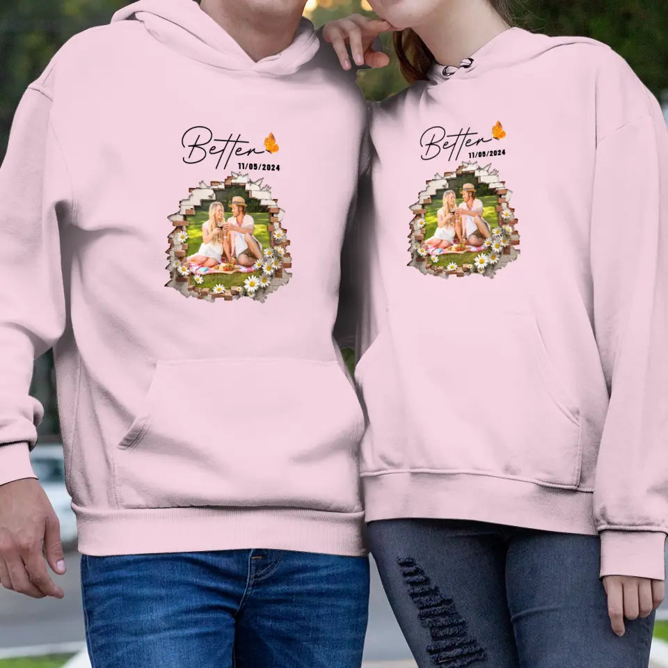 Better Together - Custom Photo - Personalized Gifts for Couples - Hoodie