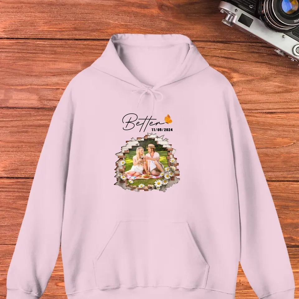 Better Together - Custom Photo - Personalized Gifts for Couples - Hoodie