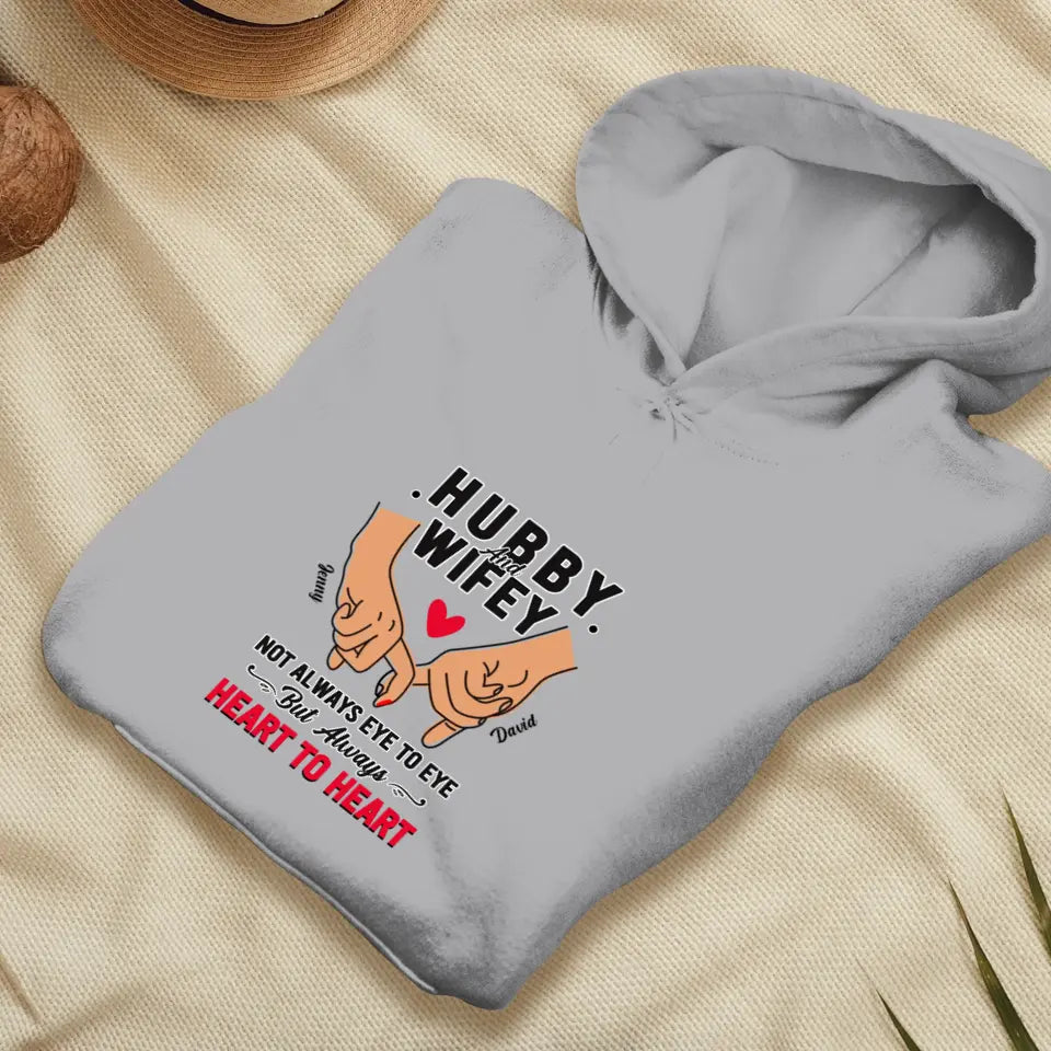 Husband & Wife Always Heart To Heart - Personalized Gifts for Couples - Unisex Hoodie