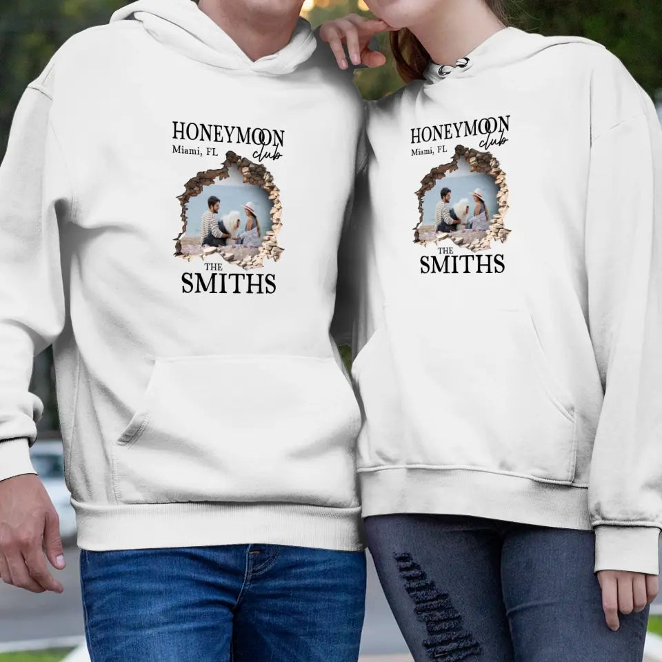 Honeymoon With Love - Custom Photo - Personalized Gifts for Couples - Unisex Hoodie