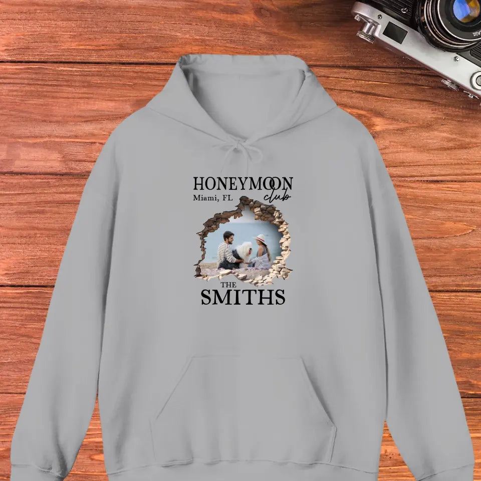 Honeymoon With Love - Custom Photo - Personalized Gifts for Couples - Unisex Hoodie