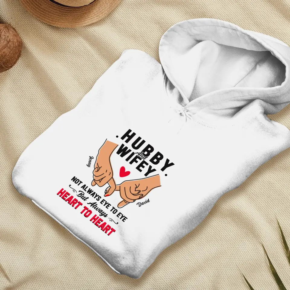 Husband & Wife Always Heart To Heart - Personalized Gifts for Couples - Unisex Hoodie