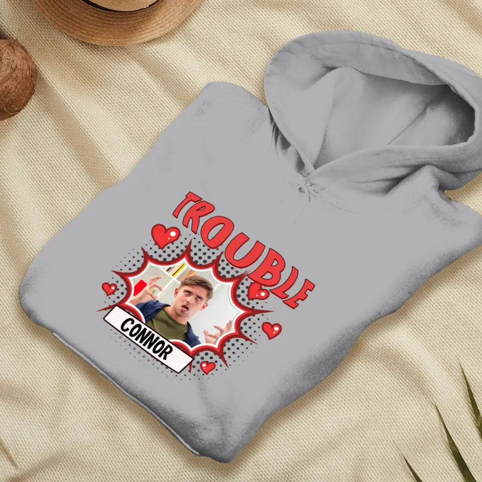 Where I Go Trouble Follows - Personalized Gifts For Couples - Unisex Hoodie