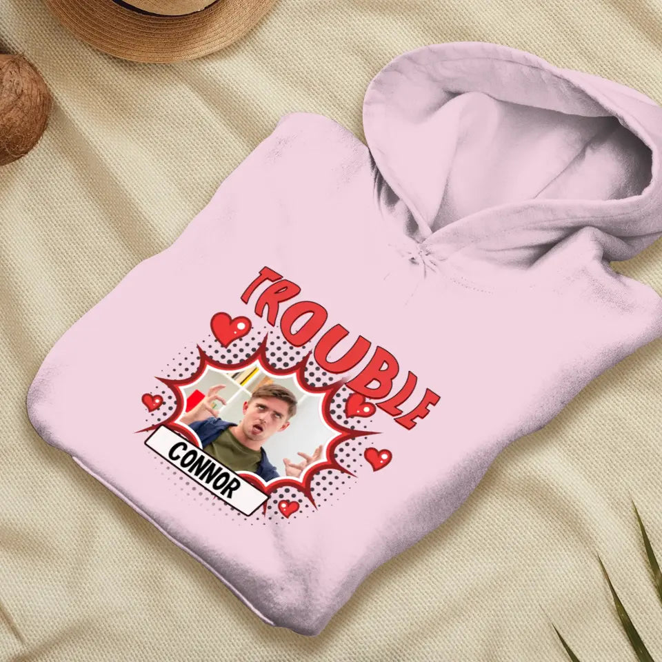 Where I Go Trouble Follows - Personalized Gifts For Couples - Unisex Hoodie