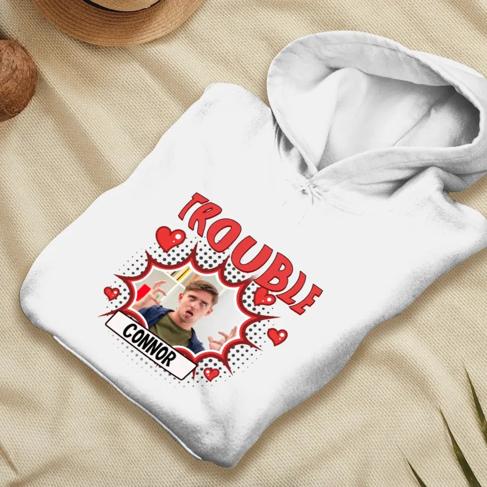 Where I Go Trouble Follows - Personalized Gifts For Couples - Unisex Hoodie