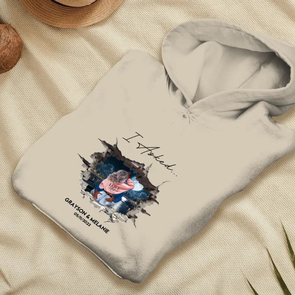 I Said Yes - Custom Photo - Personalized Gifts for Couples - Unisex Hoodie