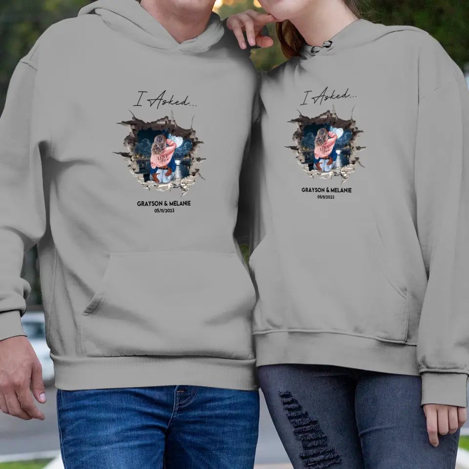 I Said Yes - Custom Photo - Personalized Gifts for Couples - Unisex Hoodie