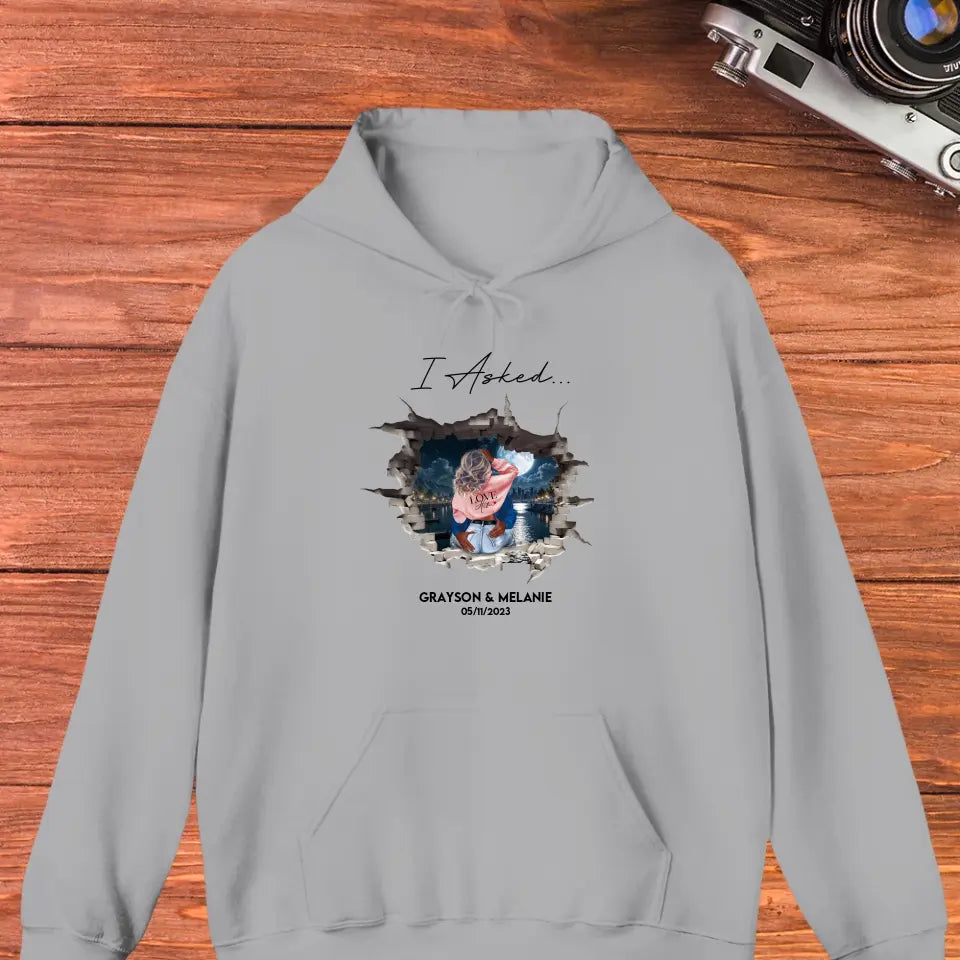 I Said Yes - Custom Photo - Personalized Gifts for Couples - Unisex Hoodie