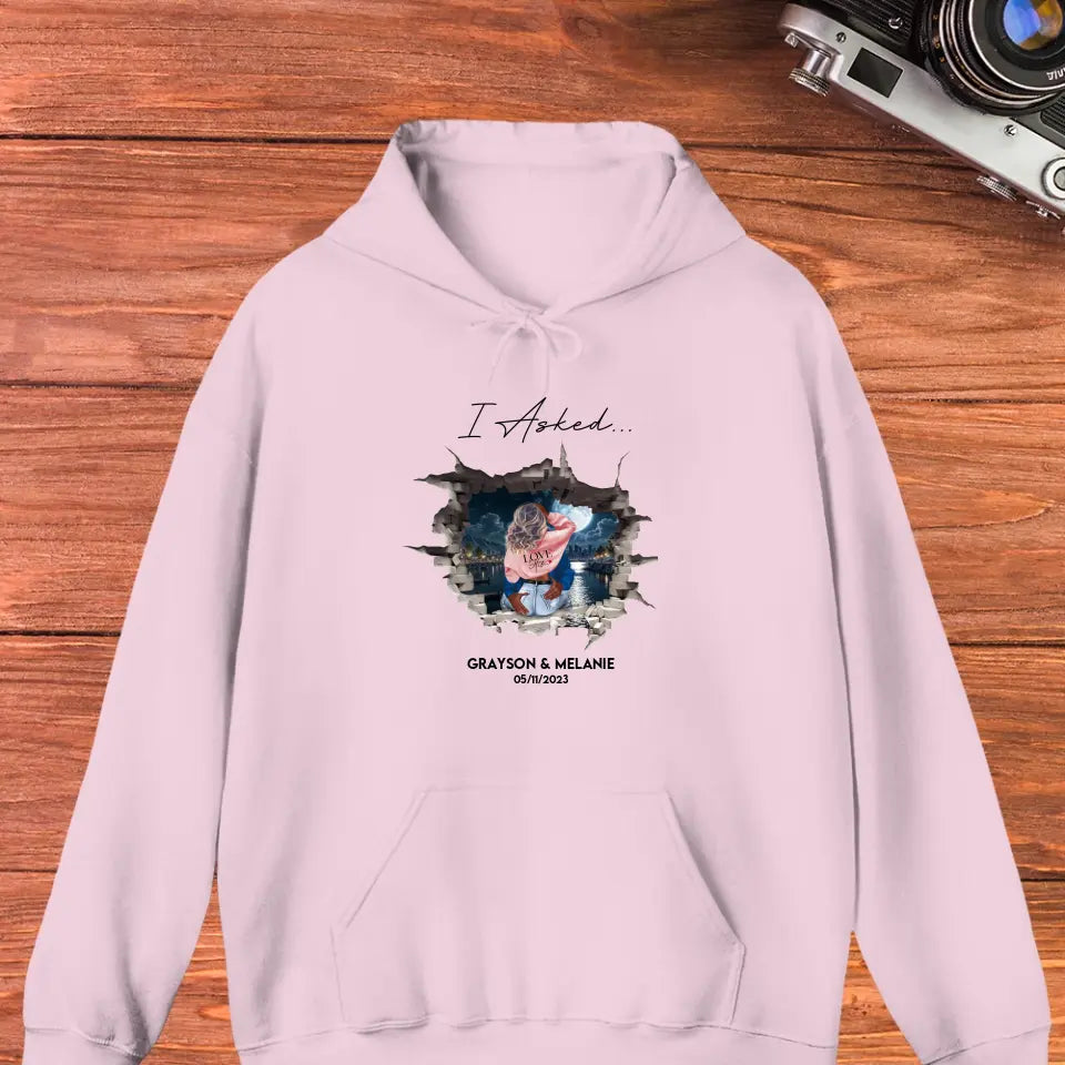 I Said Yes - Custom Photo - Personalized Gifts for Couples - Unisex Hoodie