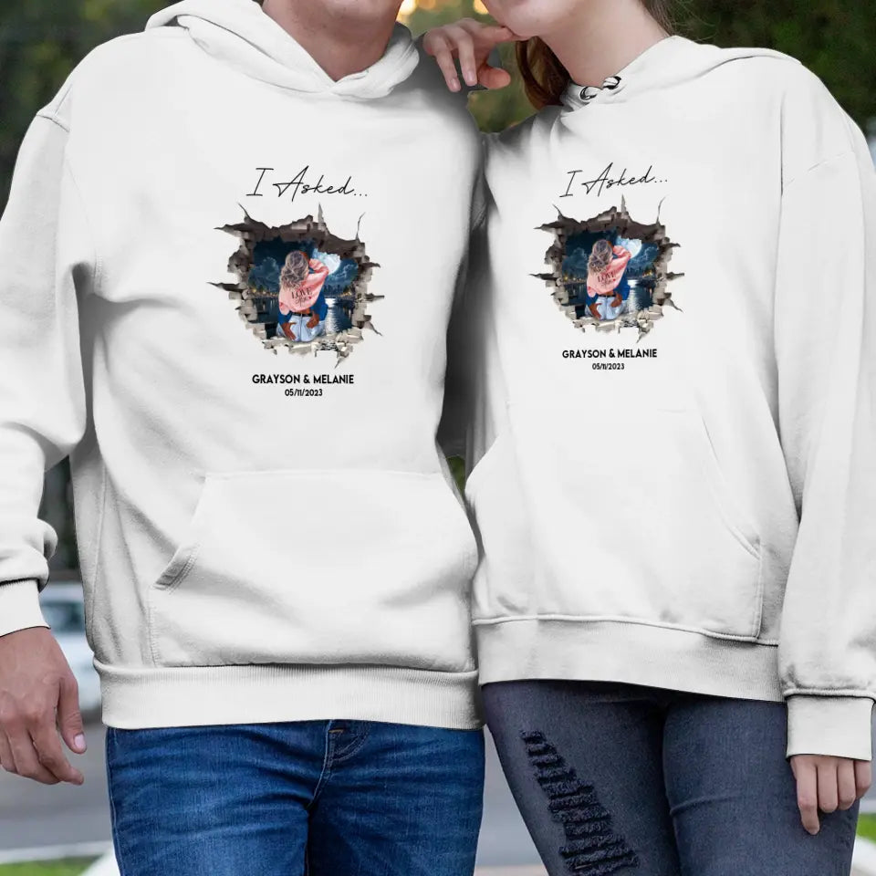 I Said Yes - Custom Photo - Personalized Gifts for Couples - Unisex Hoodie