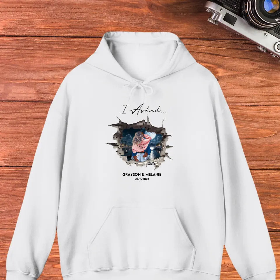 I Said Yes - Custom Photo - Personalized Gifts for Couples - Unisex Hoodie