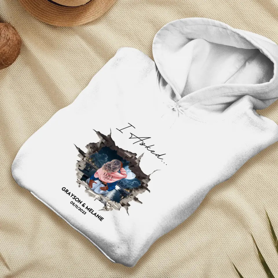 I Said Yes - Custom Photo - Personalized Gifts for Couples - Unisex Hoodie