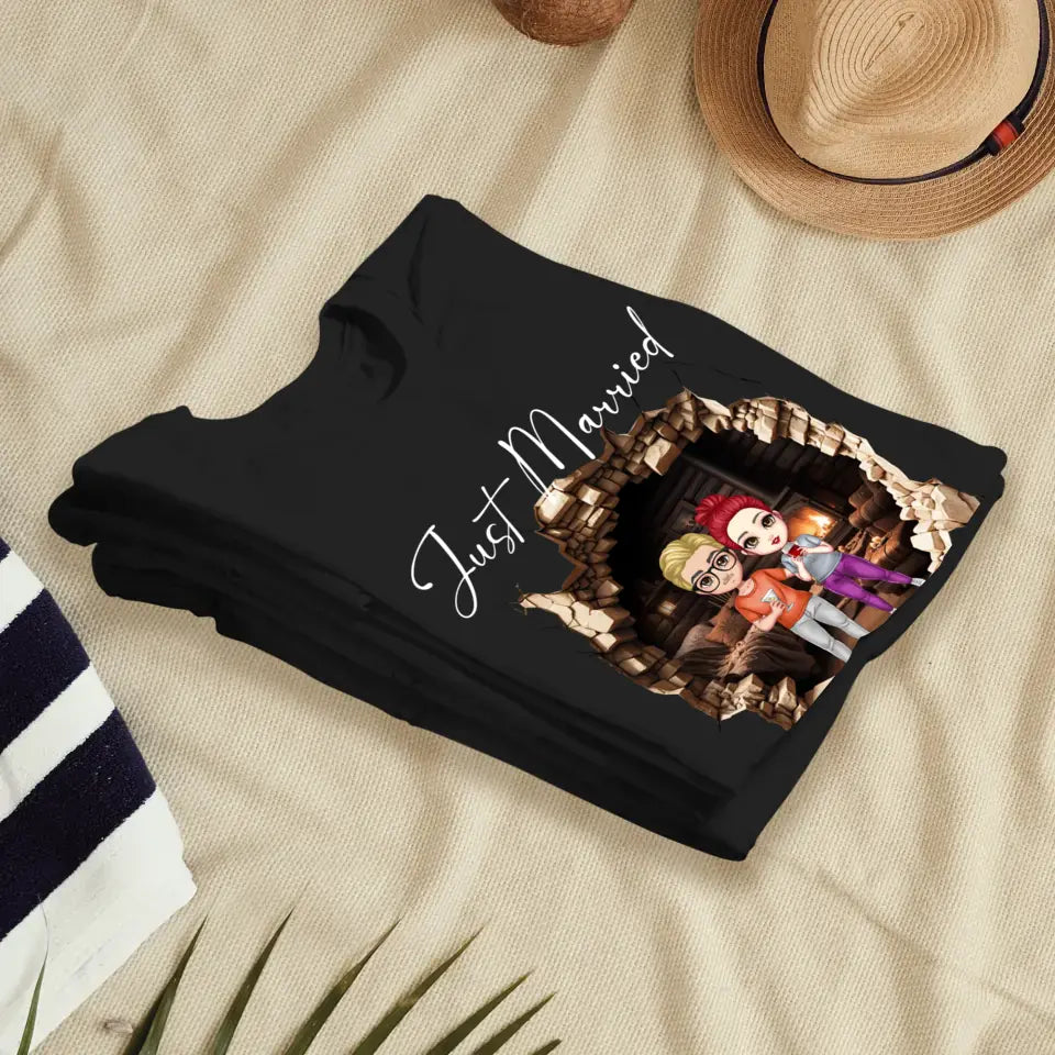 Just Married You - Custom Name - Personalized Gifts for Couples - Unisex T-Shirt