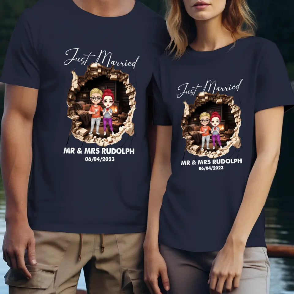 Just Married You - Custom Name - Personalized Gifts for Couples - Unisex T-Shirt