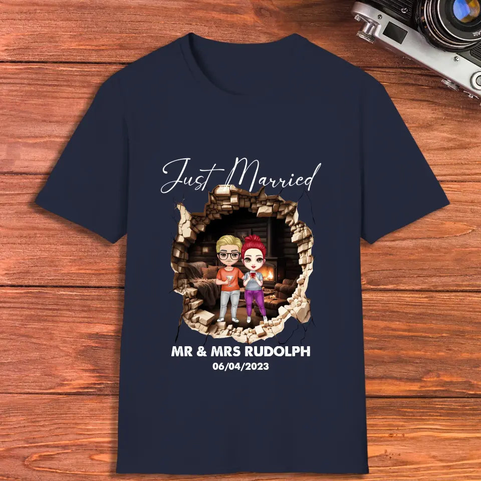 Just Married You - Custom Name - Personalized Gifts for Couples - Unisex T-Shirt