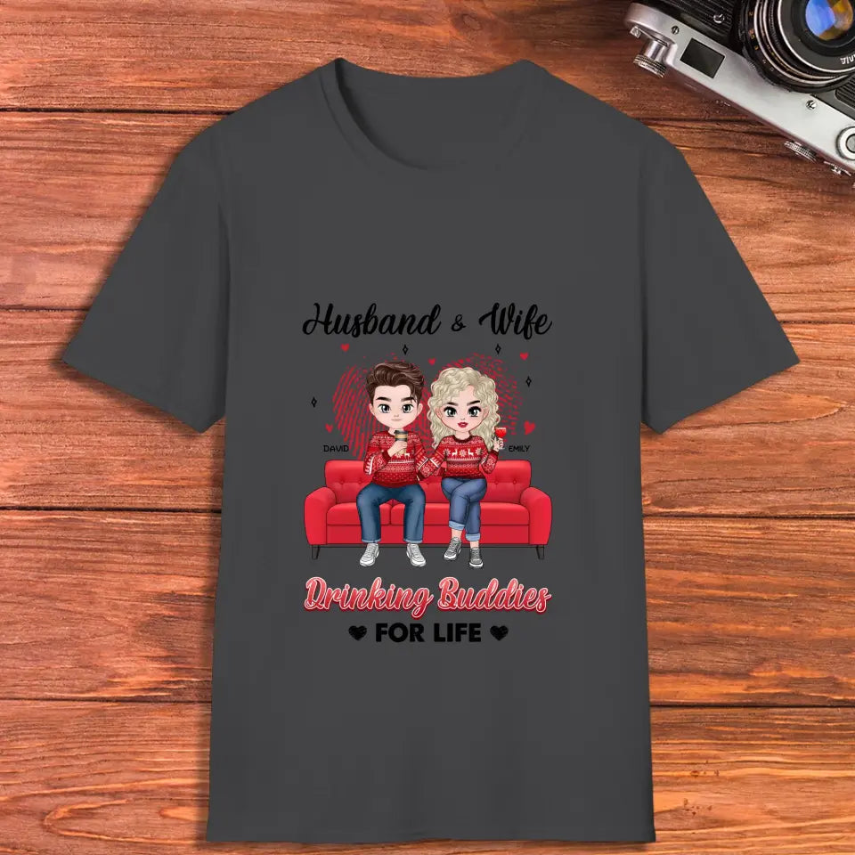 Drinking Buddies - Personalized Gifts for Couples - Unisex T-Shirt