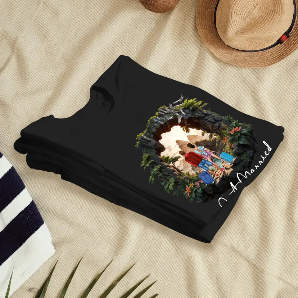 Just Married - Custom Name - Personalized Gifts For Couple - T-Shirt