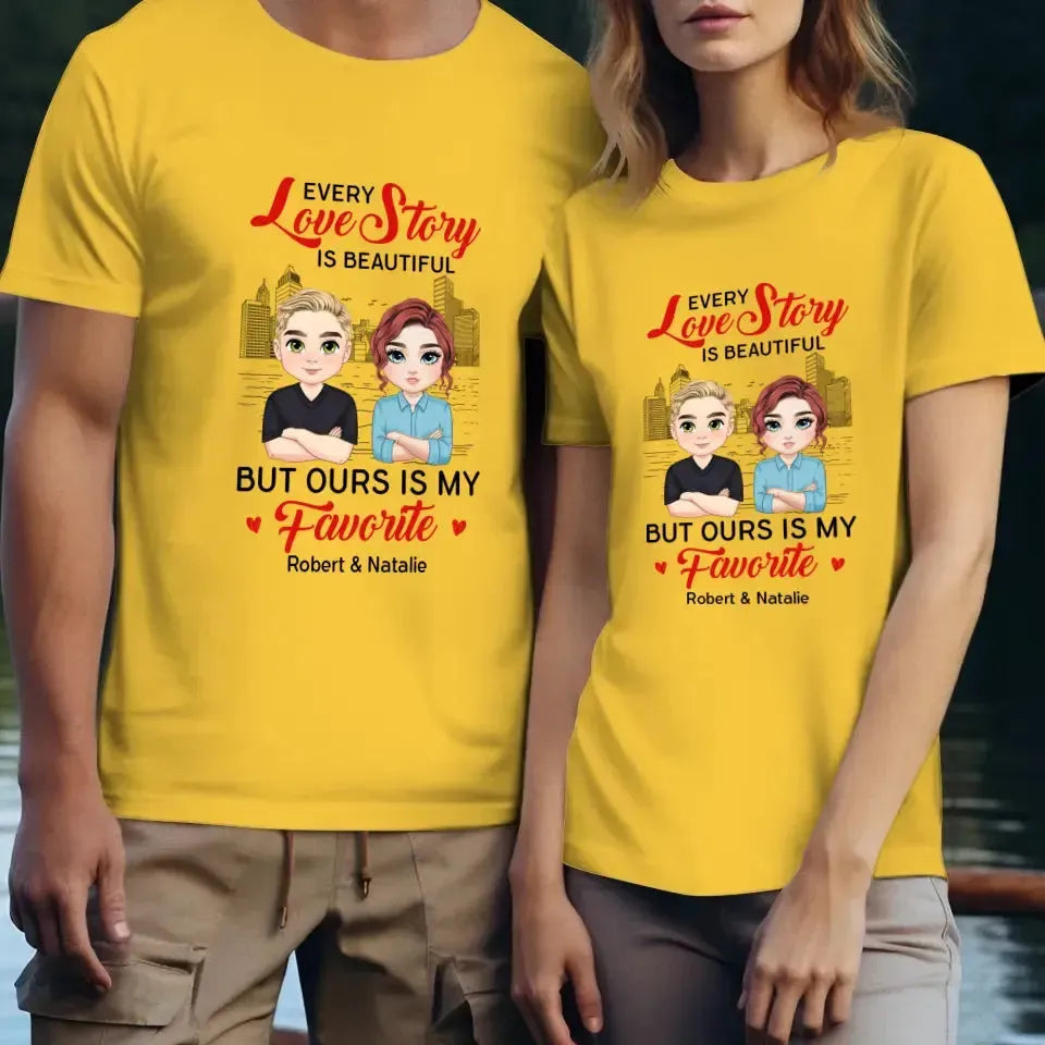 Every Love Story Is Beautiful - Personalized Gifts for Couples - Unisex T-Shirt