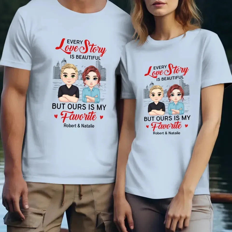 Every Love Story Is Beautiful - Personalized Gifts for Couples - Unisex T-Shirt