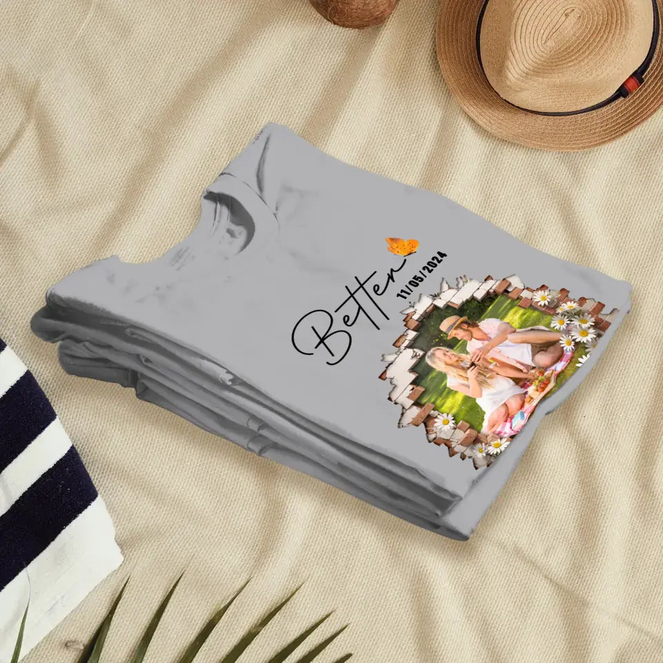 Better Together - Custom Photo - Personalized Gifts for Couples - T-Shirt