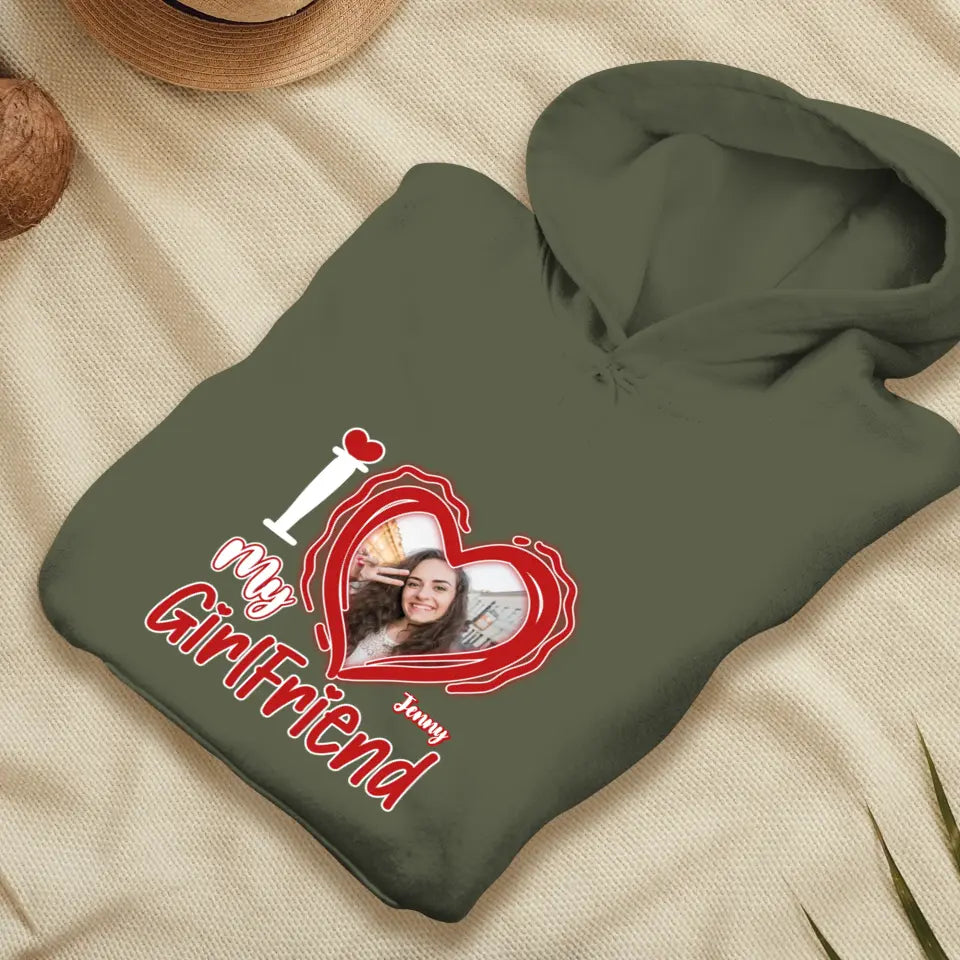 I Love My Girlfriend - Personalized Gifts For Couples - Unisex Hoodie