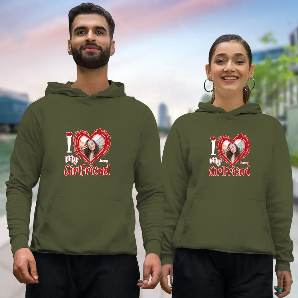 I Love My Girlfriend - Personalized Gifts For Couples - Unisex Hoodie