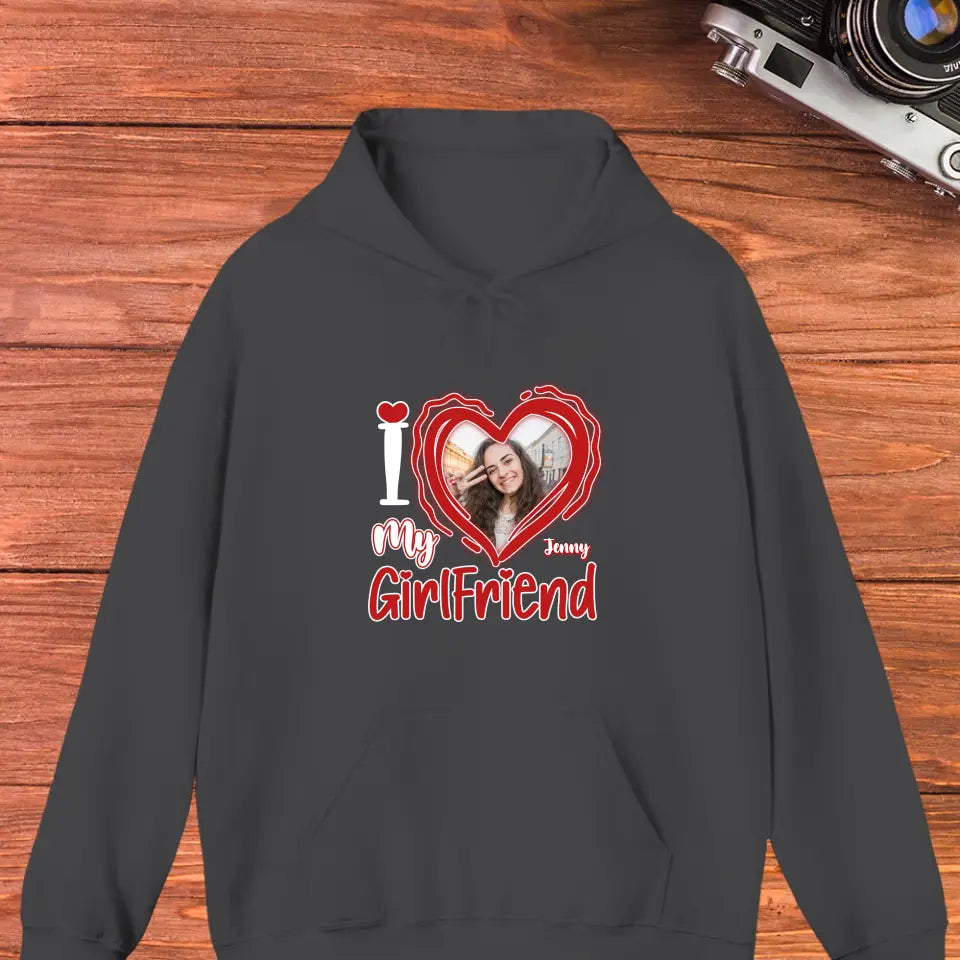 I Love My Girlfriend - Personalized Gifts For Couples - Unisex Hoodie