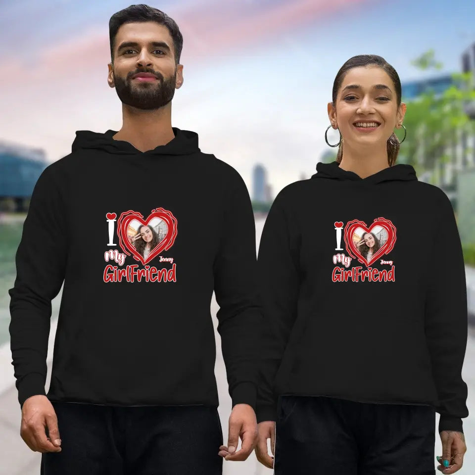 I Love My Girlfriend - Personalized Gifts For Couples - Unisex Hoodie