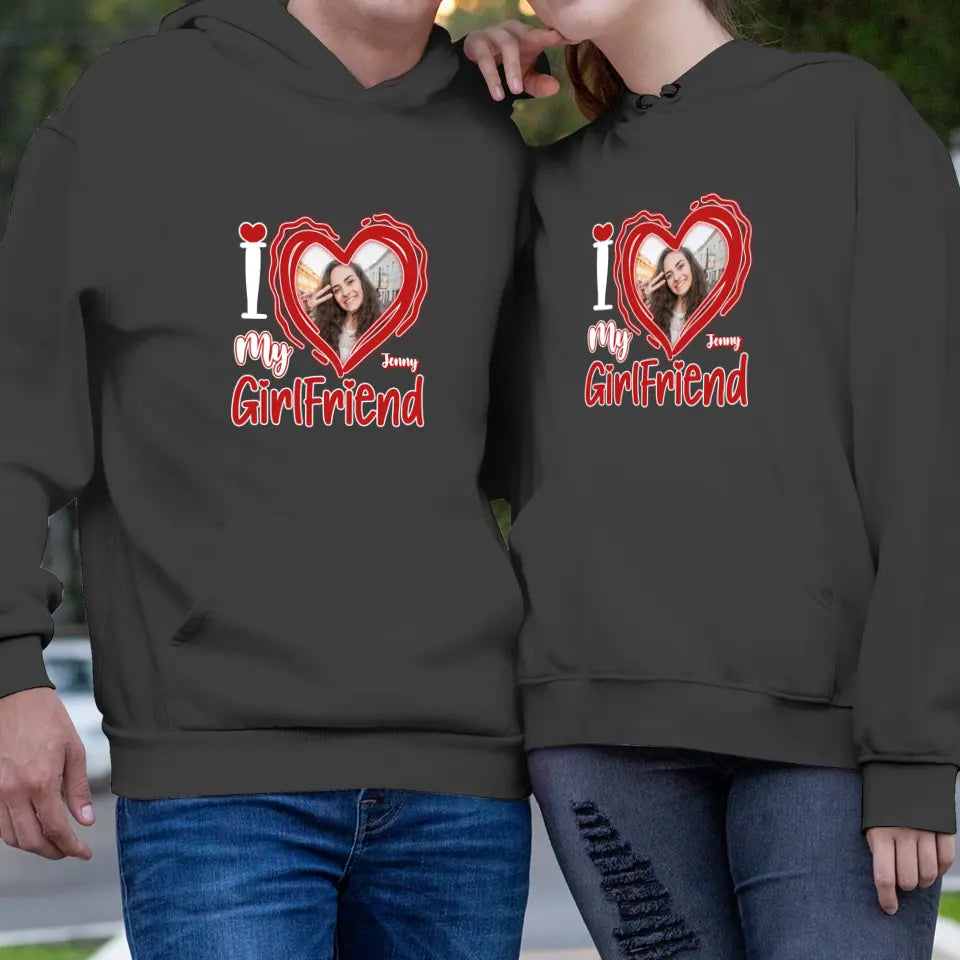 I Love My Girlfriend - Personalized Gifts For Couples - Unisex Hoodie