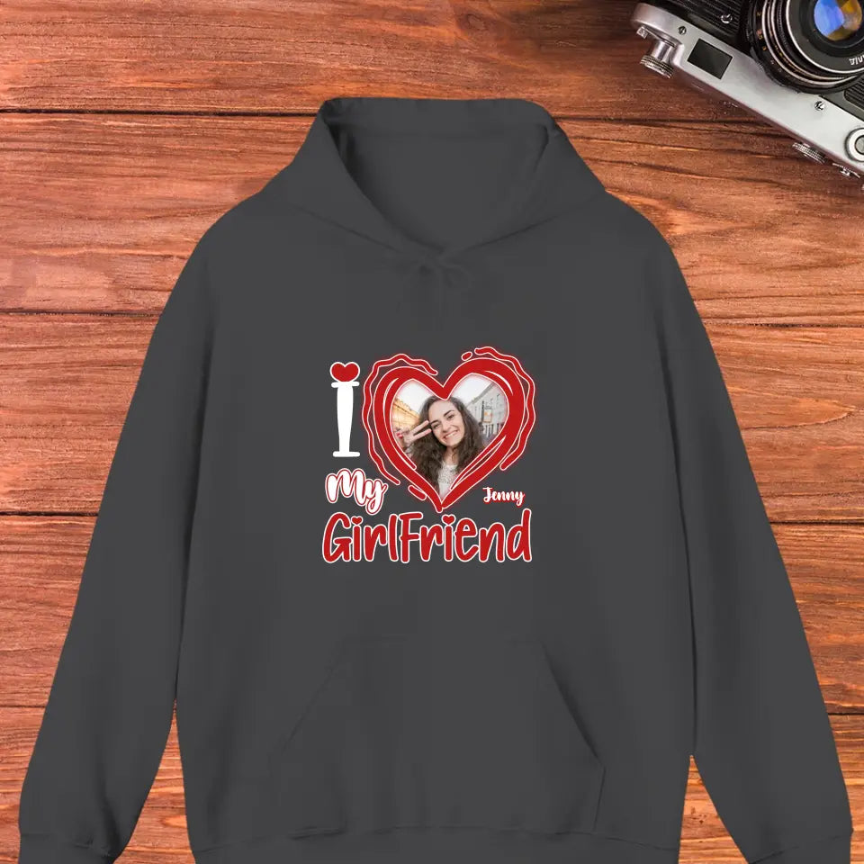 I Love My Girlfriend - Personalized Gifts For Couples - Unisex Hoodie