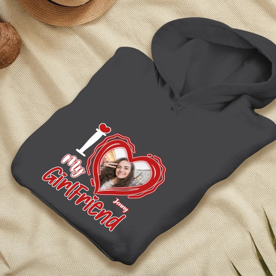 I Love My Girlfriend - Personalized Gifts For Couples - Unisex Hoodie