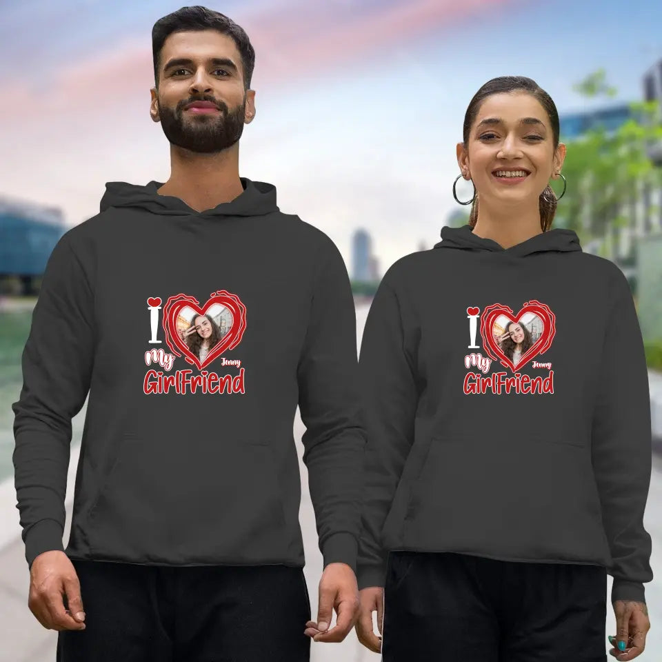 I Love My Girlfriend - Personalized Gifts For Couples - Unisex Hoodie