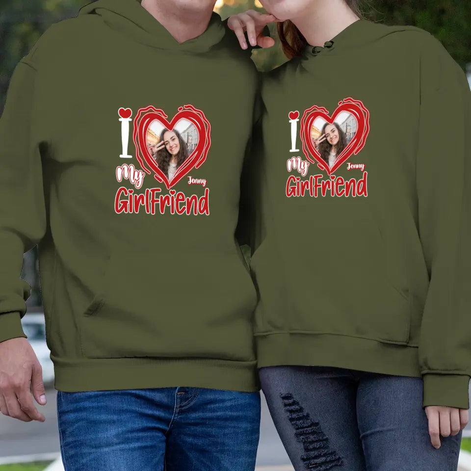 I Love My Girlfriend - Personalized Gifts For Couples - Unisex Hoodie