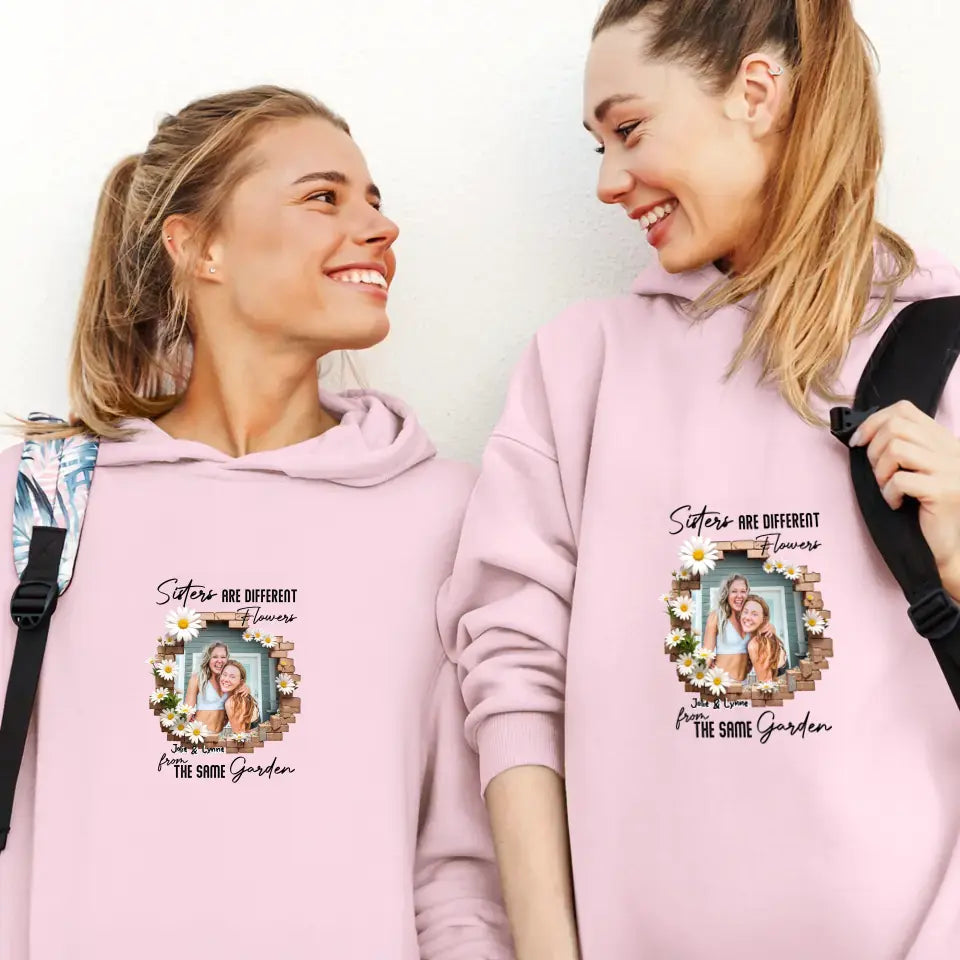 Sisters Are Different Flowers - Custom Photo - Personalized Gifts For  Bestie - Sweater